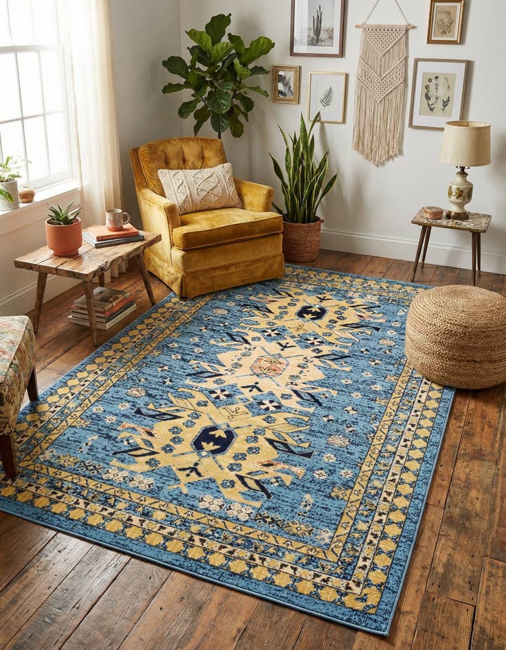 Detail image of 5' 3 x 8' Heriz Design Rug