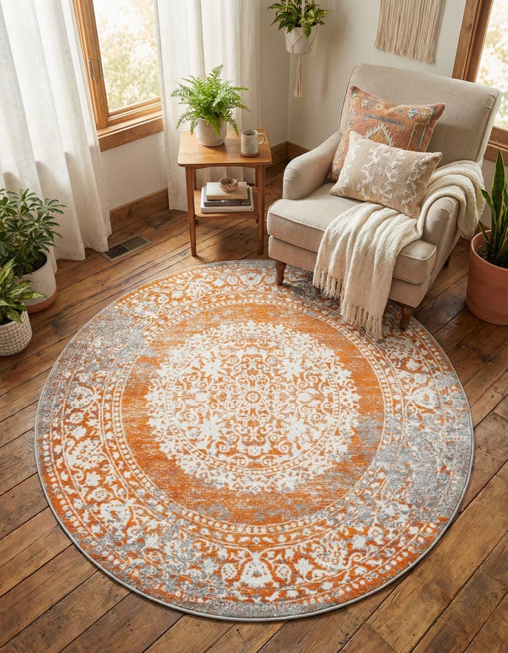 Detail image of 5' 3 x 5' 3 Modern Classical Round Rug