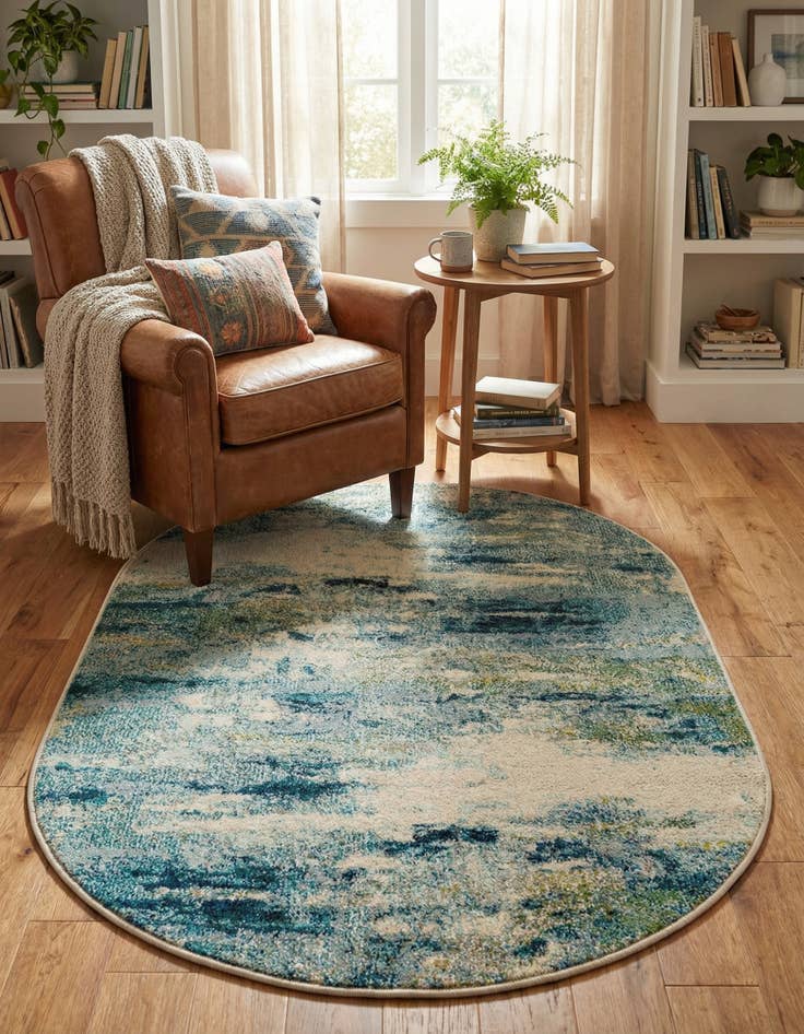 Detail image of 3' 3 x 5' 3 Washable Theia Oval Rug