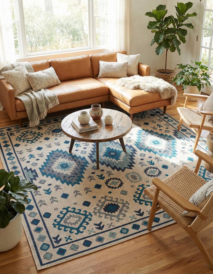 Detail image of 10' x 10' Washable Baja Indoor / Outdoor Square Rug