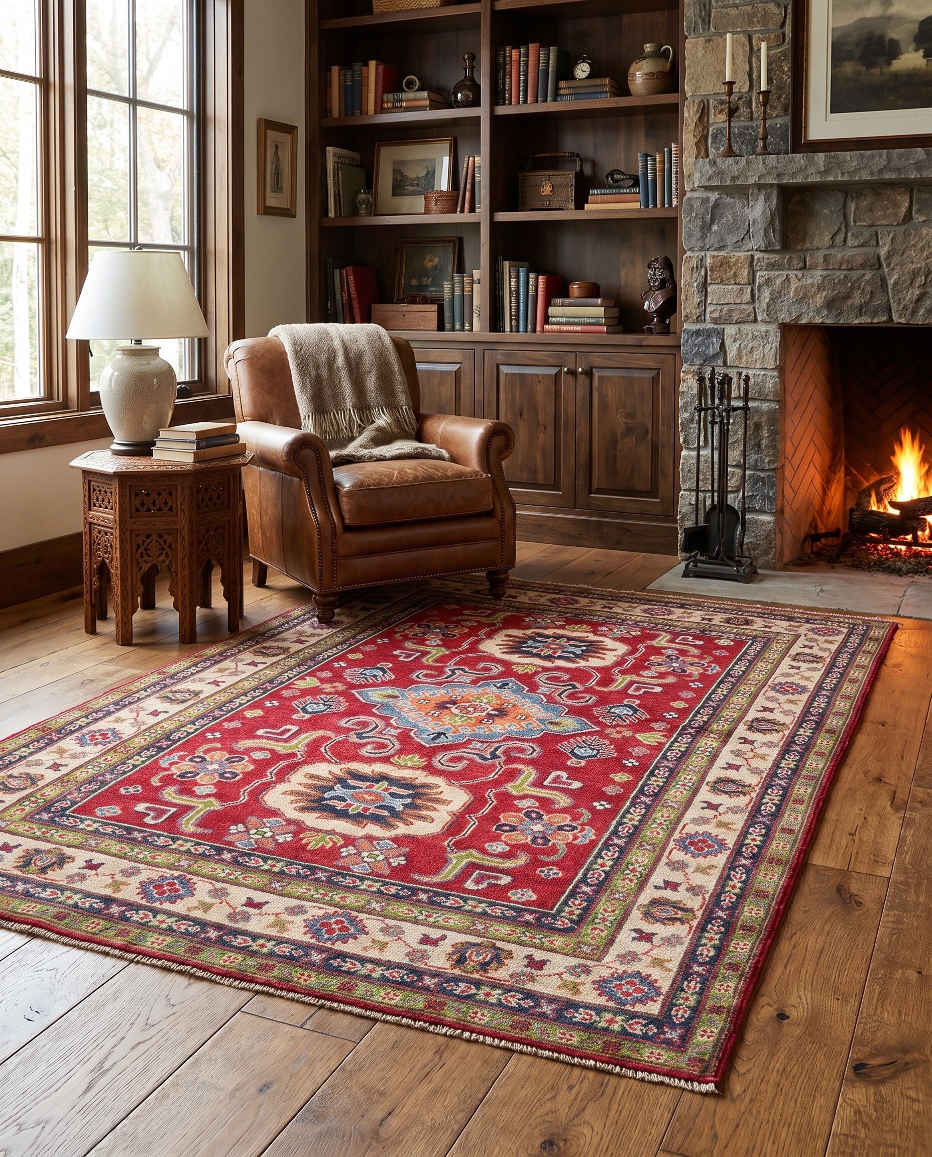 155cm x 205cm Hand Knotted Kazak Rug
