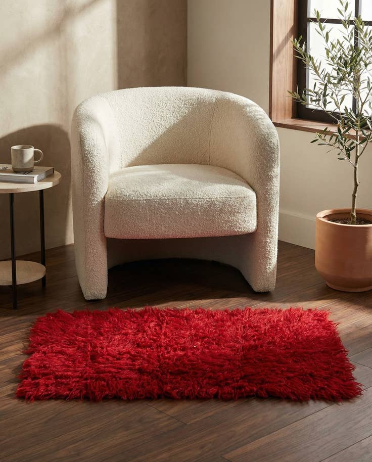 Detail image of 2' 7 x 4' 10 Hand Knotted Moroccan Wool Rug