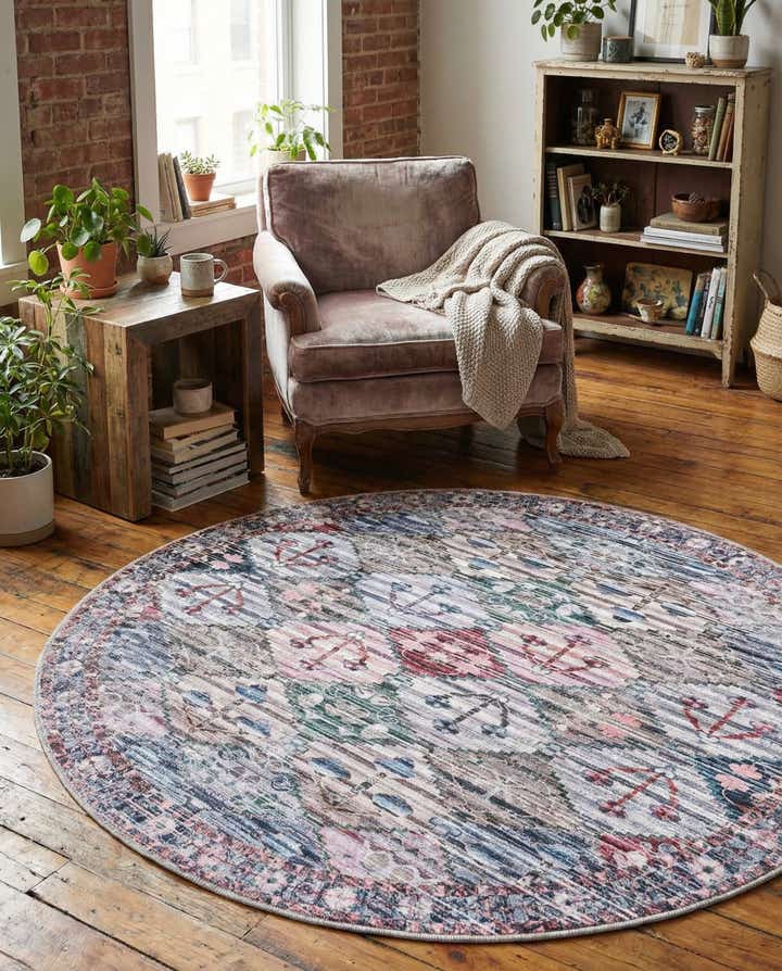 5' 3 x 5' 3 Washable Mangata Round Rug