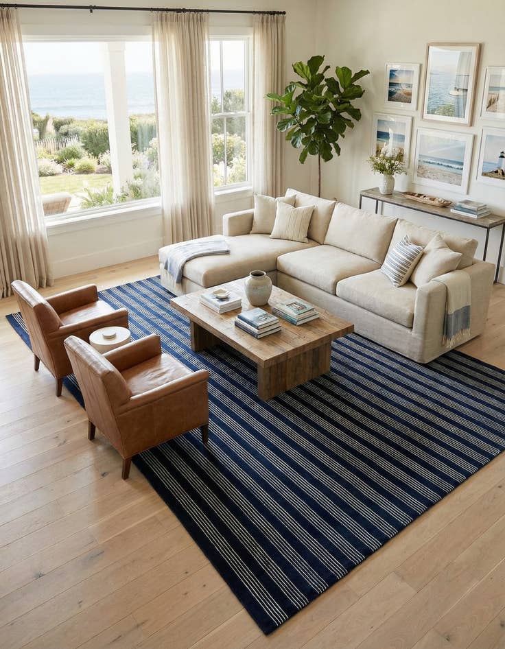 Detail image of 10' x 14' 1 Jill Zarin Striped Wool Rug