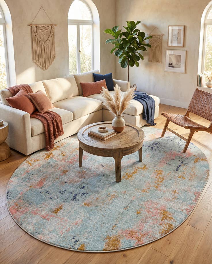 Detail image of 8' x 10' Lotus Oval Rug