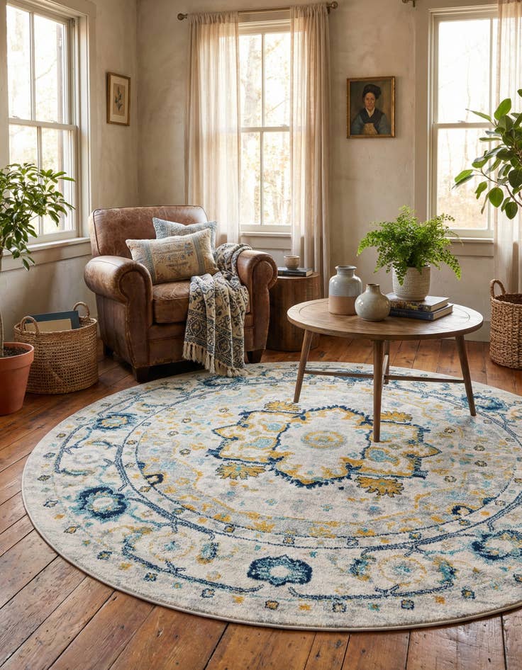 Detail image of 7' 10 x 7' 10 Madeline Vintage Round Rug