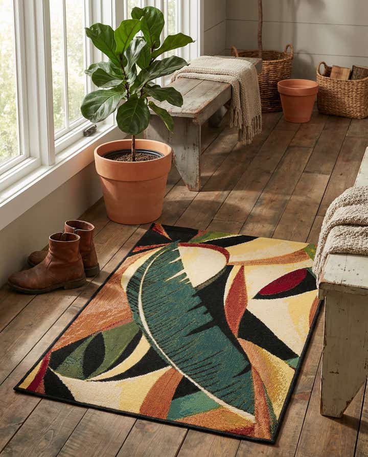 2' x 3' Easy-Clean Botanical Indoor / Outdoor Rug