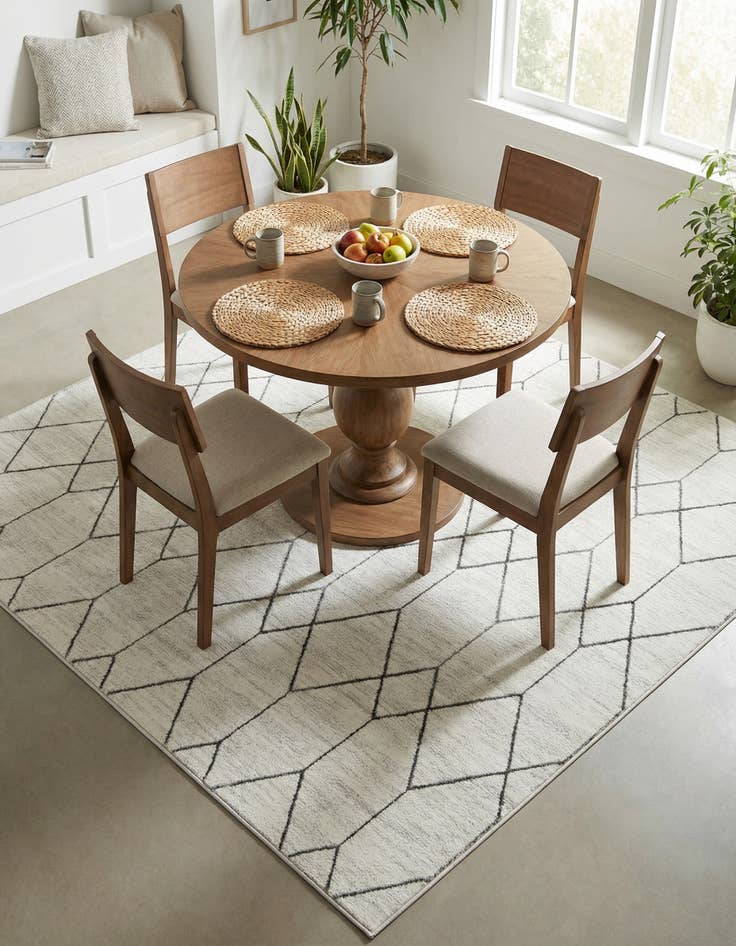 Detail image of 7' x 7' Lattice Trellis Square Rug