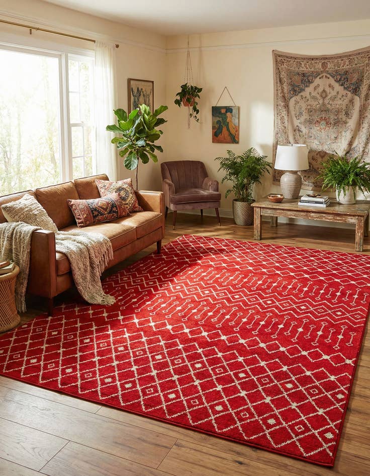 Detail image of 10' x 13' Moroccan Trellis Rug
