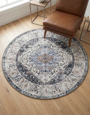 4' x 4' Washable Yara Round Rug