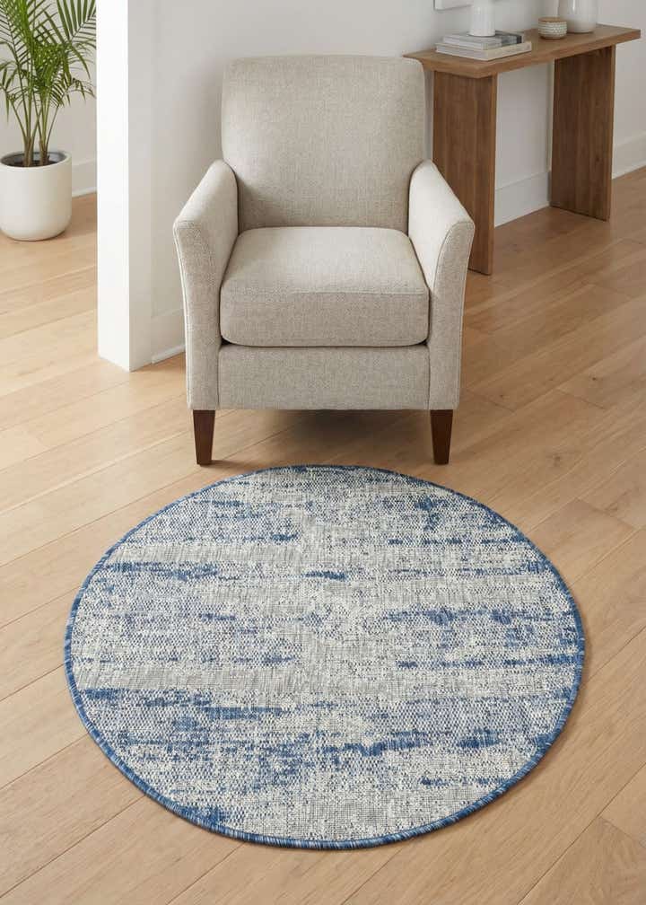 3' x 3' Easy-Clean Modern Indoor / Outdoor Round Rug