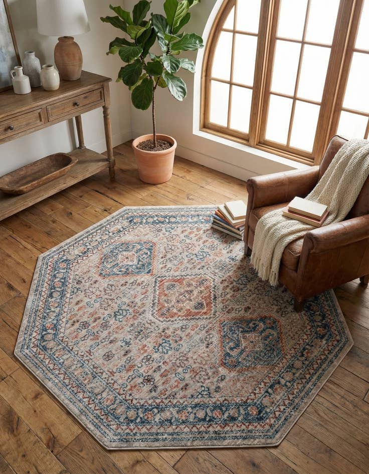 Detail image of  5' 3 x 5' 3 Newport Octagon Rug