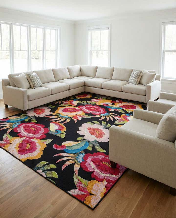 10' x 14' Easy-Clean Botanical Indoor / Outdoor Rug