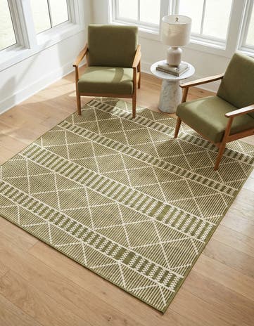 6' x 6' Easy-Clean Lattice Indoor / Outdoor Square Rug