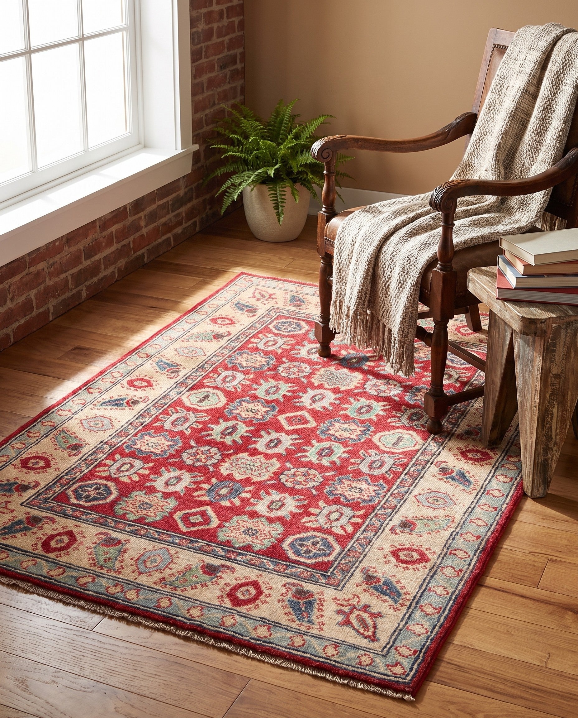 85cm x 125cm Hand Knotted Kazak Rug