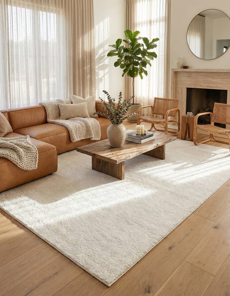 Detail image of  10' x 14' Solid Shag Rug