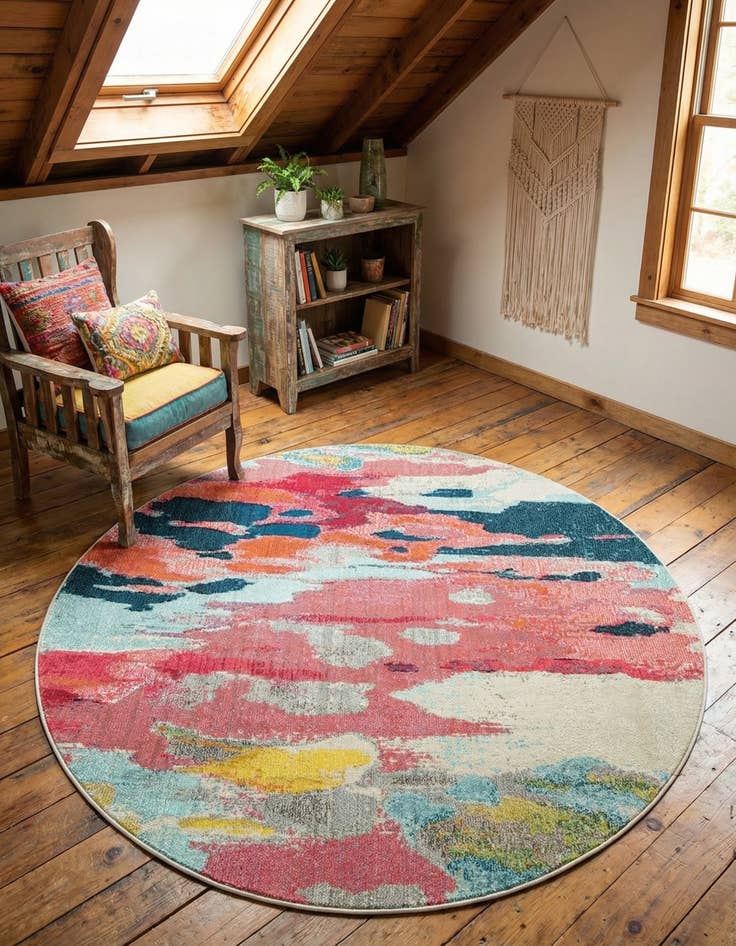 Detail image of 6' x 6' Washable Hyacinth Round Rug