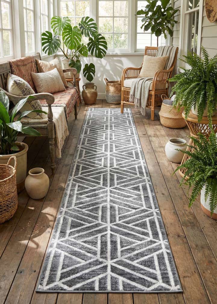 2' 7 x 16' 5 Lattice Trellis Runner Rug