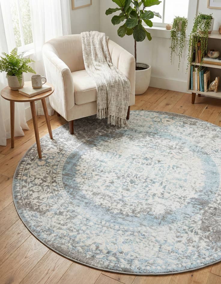 Detail image of 5' x 5' New Vintage Round Rug