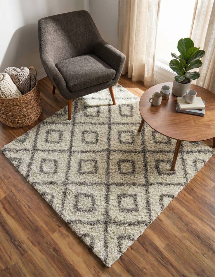 Detail image of 4' x 4' Trellis Shag Square Rug
