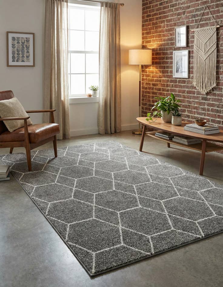 Detail image of 4' x 6' Lattice Frieze Rug