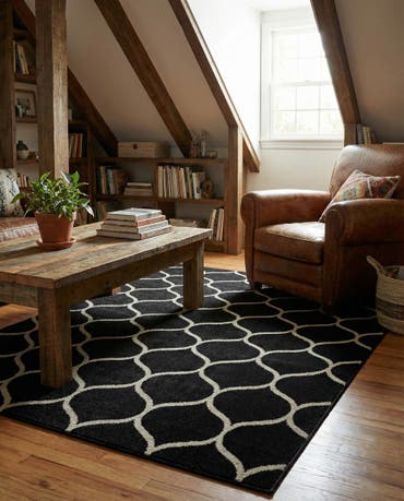  5' 3 x 8' Lattice Frieze Rug