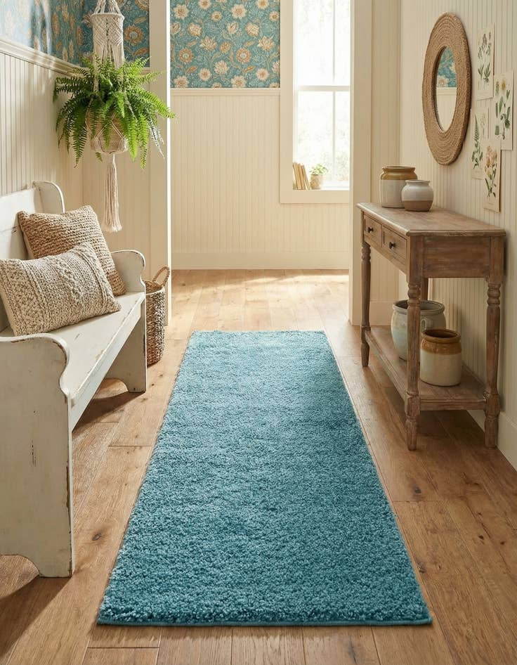 Detail image of 2' x 6' 9 Soft Solid Shag Runner Rug