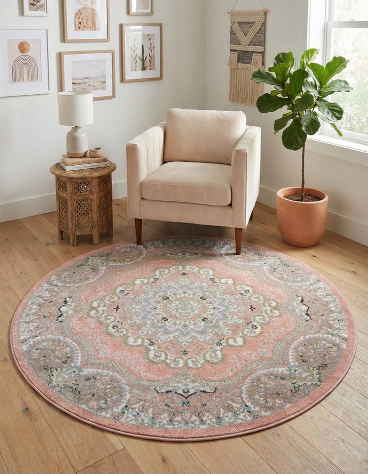 Detail image of 5' 3 x 5' 3 Kamala Washable Round Rug