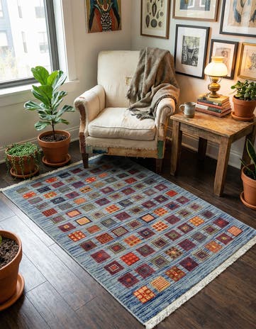 Blue Kashkuli Gabbeh Rug