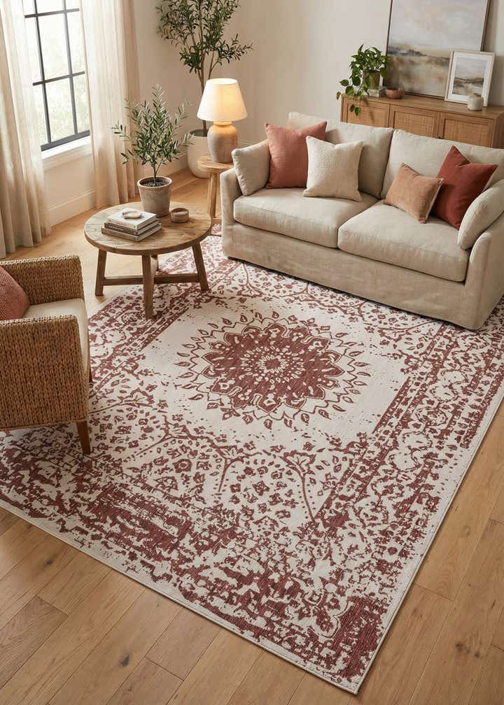 9' x 12' Easy-Clean Traditional Indoor / Outdoor Rug