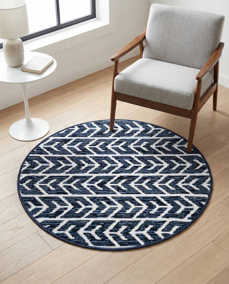 Detail image of 3' 3 x 3' 3 Easy-Clean Sabrina Soto Aston Indoor / Outdoor Round Rug