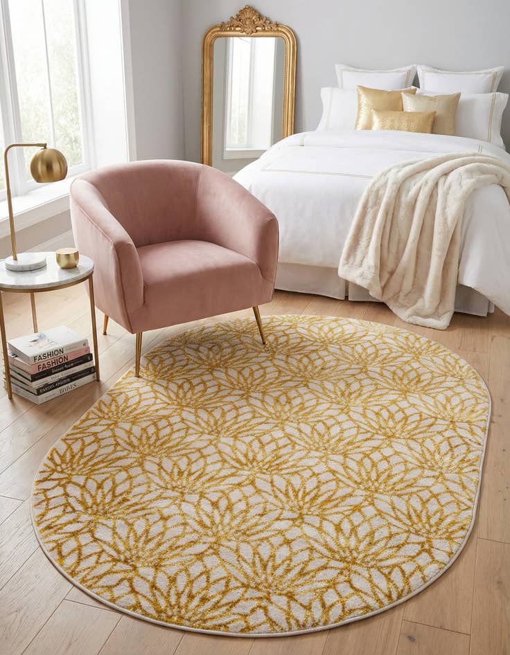 Detail image of 4' x 6'  Marilyn Monroe&trade; Glam Dahlia Oval Rug