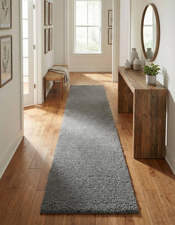 Detail image of 2' 7 x 12' Solid Frieze Runner Rug