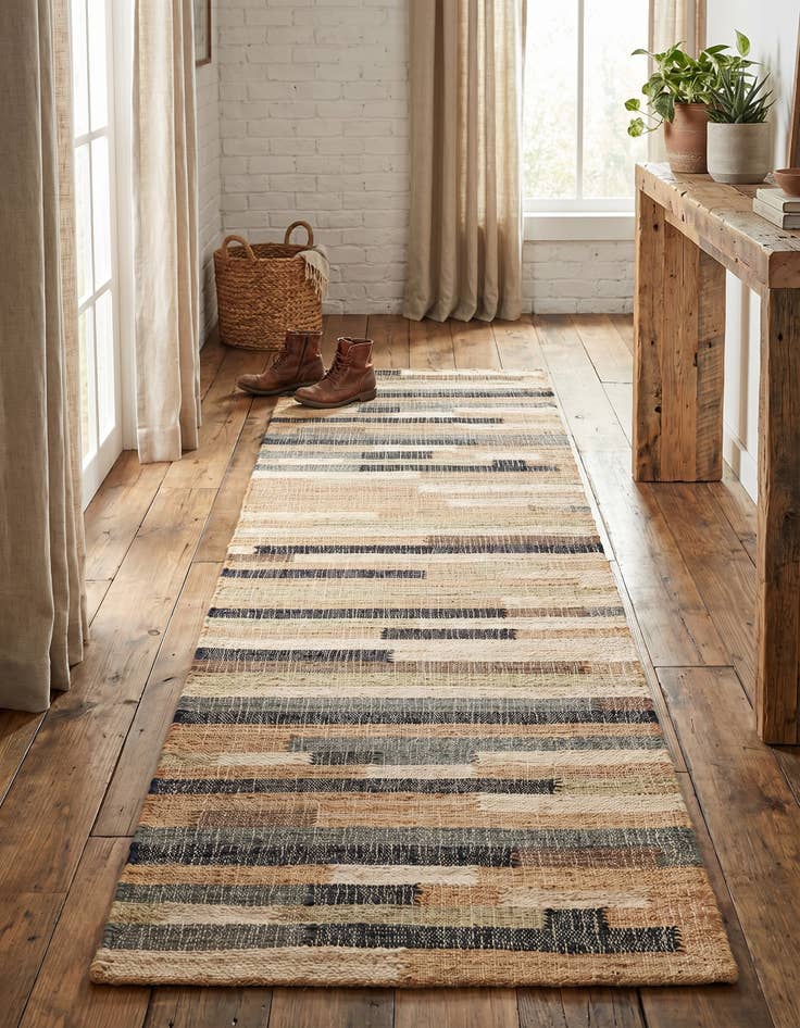Detail image of 2' 7 x 10' Hand Woven Kala Handwoven Jute Runner Rug