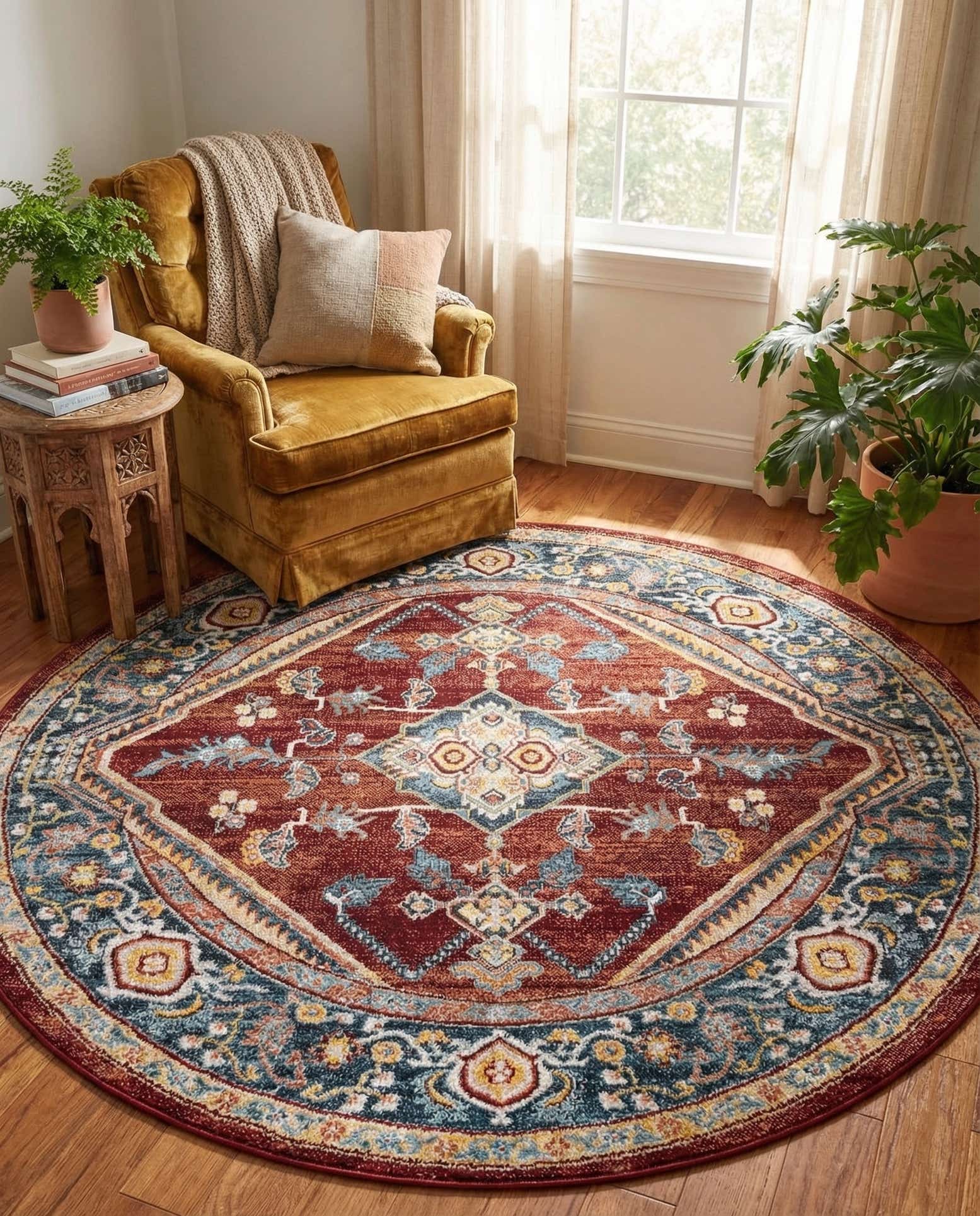 5' 3 x 5' 3 Kamala Washable Round Rug