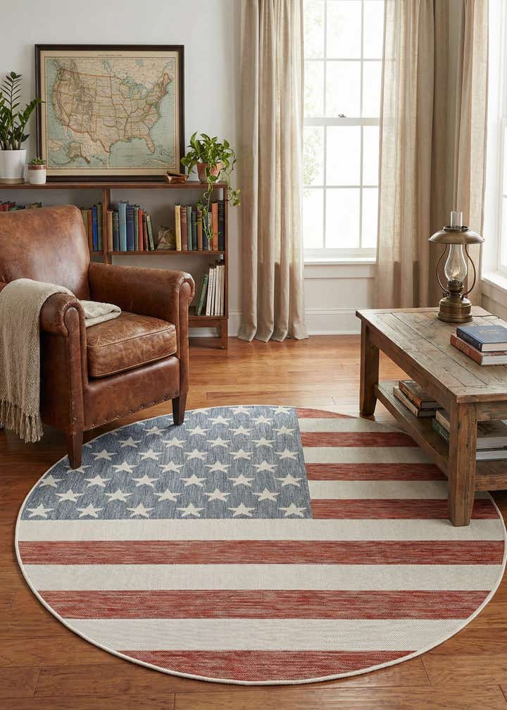 7' x 7' Easy-Clean Jill Zarin Indoor / Outdoor Round Rug