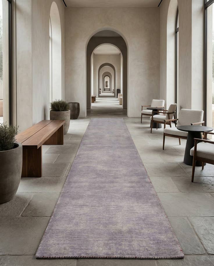 Detail image of 2' 7 x 16' 5 Hand Knotted Solid Gabbeh Wool Runner Rug