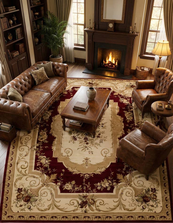 Detail image of 10' x 13' Classic Aubusson Rug