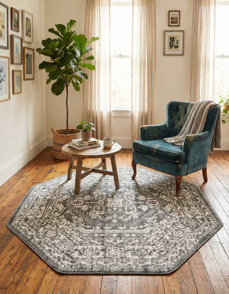 Detail image of 5' 3 x 5' 3 Boston Octagon Rug