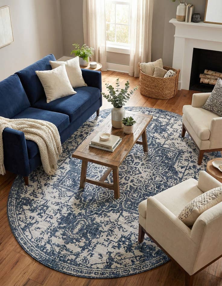 Detail image of 7' 10 x 10'  Washable Jill Zarin Dubai Indoor / Outdoor Oval Rug