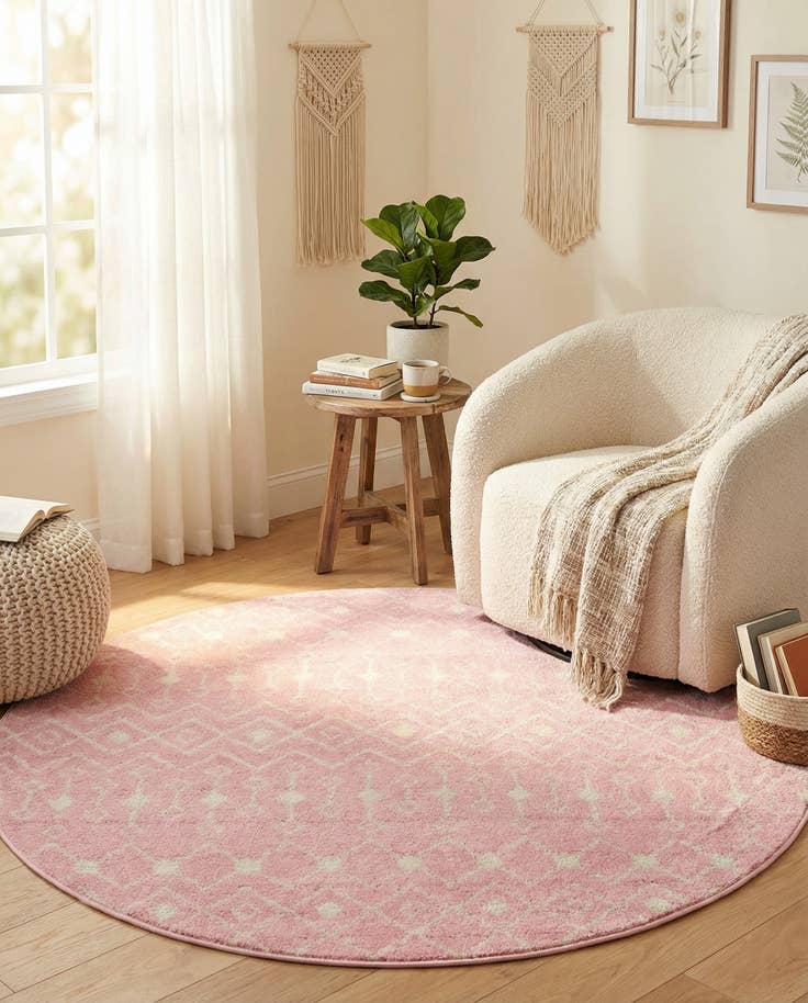 Detailansicht von 185cm x 185cm Moroccan Trellis Rund Teppich