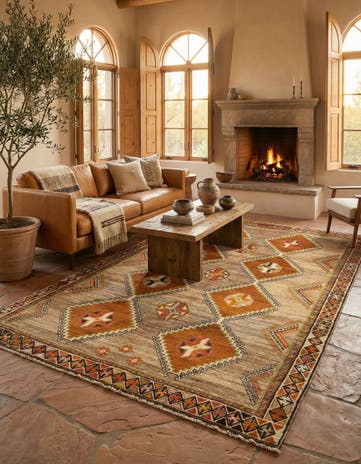 5' 4 x 9' Gabbeh Wool Rug
