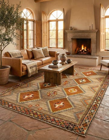 5' 4 x 9' Gabbeh Wool Rug