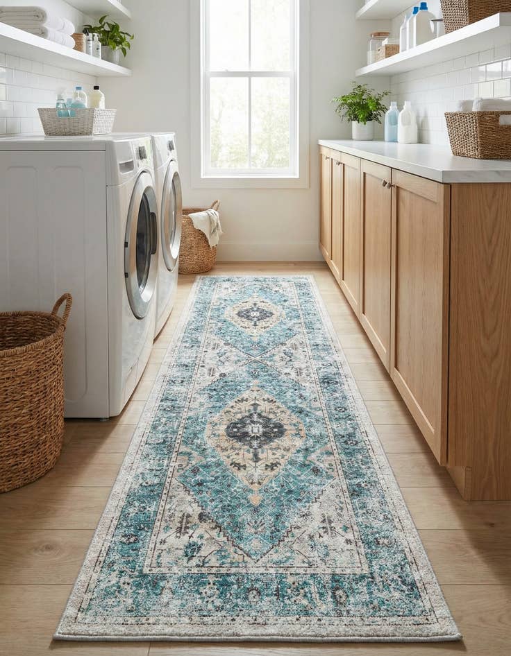 Detail image of 2' x 6' Washable Yara Runner Rug