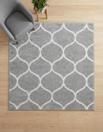 6' x 6' Lattice Frieze Square Rug