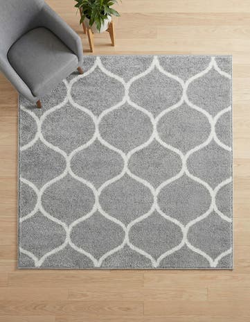 6' x 6' Lattice Frieze Square Rug