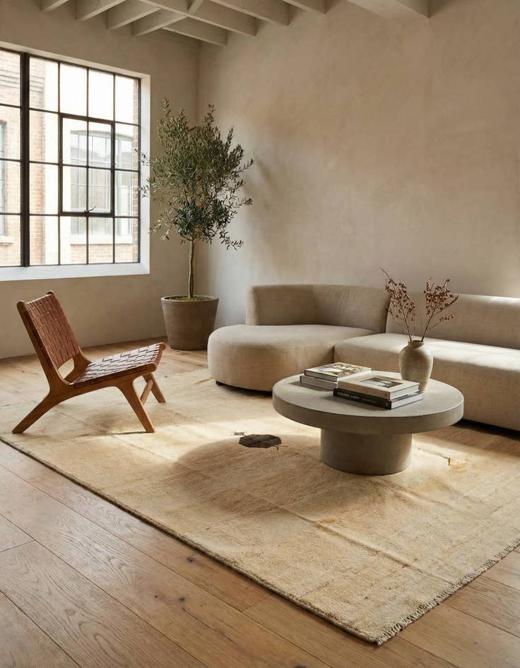 Detail image of 4' 1 x 6' 1 Hand Knotted Modern Ziegler Rug