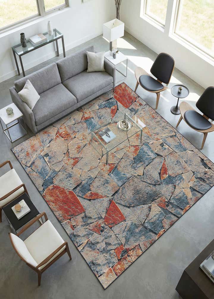 10' x 10' Easy-Clean Modern Indoor / Outdoor Square Rug