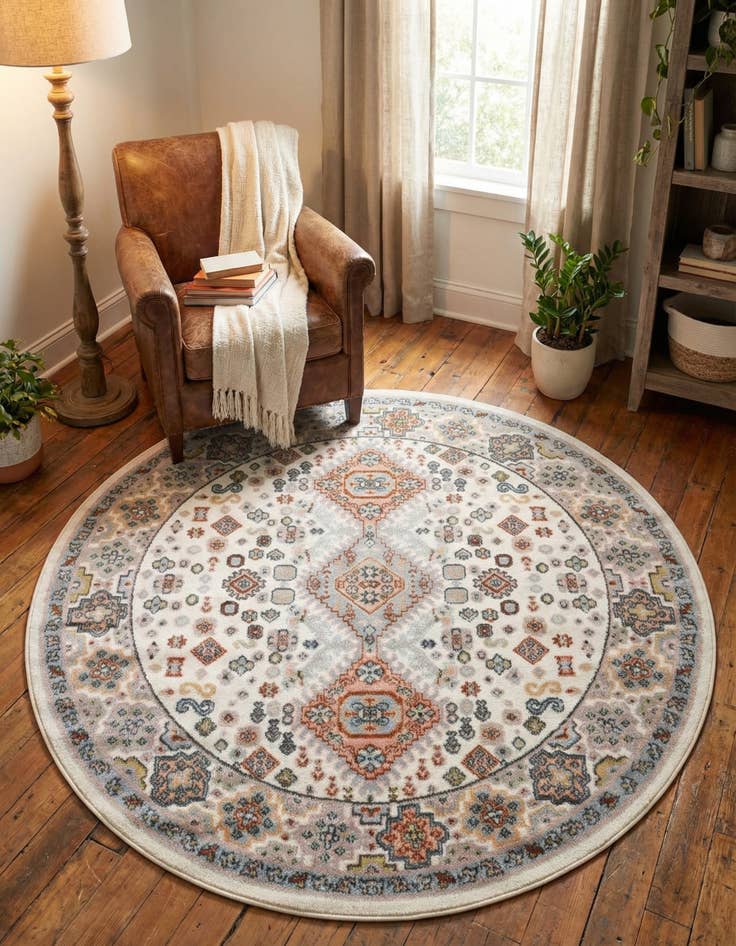 Detail image of 5' 3 x 5' 3 Kamala Washable Round Rug
