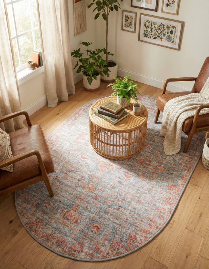 Detail image of 4' x 6' Washable Nostalgia Oval Rug